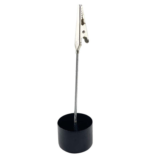 Black Round-Base Memo Clip Stand